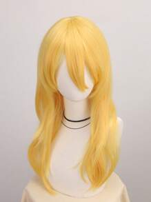 动漫角色扮演假发 公主假发 黄金色长卷发角色扮演假发 女孩合成假发 黄色卷发角色扮演假发 万圣节派对角色扮演假发 - 金色 - 查看 1