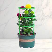 Green Plastic Plant Support Stakes, Semi-Circular Plant Support Rings, Climbing Plant Tomato Cages, Flower & Vegetable Vines, Potted Plant & Garden Trellis