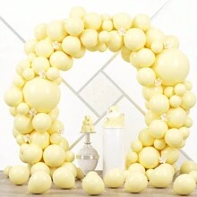 50/96顆馬卡龍黃色氣球，多種尺寸（18/12/10/5英吋），馬卡龍黃色氣球拱門裝飾套組，適用於婚禮、新娘派對、生日、畢業、週年紀念及個人裝飾 - 馬卡黃色 - 查看 10