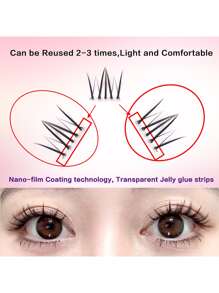 60 Clusters Lower Lashes With Adhesive Natural And Soft Individual Lash Clusters Pre Glued Eyelash Extension Set For Beginner Reusable Glue Free Bottom Lash Clusters Cosmetic Makeup Tool For Beginner False Eyelashes Bare Makeup Tool Japanese Korean Makeup Suitable For Everyday Uselash Clusters,Eyelash Clusters,Individual Eyelashes,Lashes,Fake Lashes - J - Xem 4