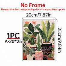 1pc Boho Boho Antique Vase, House Plant Mural, Wall Canvas Art, Home Poster, Framed Art Gift,Wall Art Gifts Birthday Graduation - Multicolor - View 13