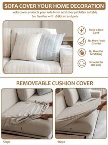 1 pălărie de canapea Shake Fleece cu model oase de pește cu set universal elastic all inclusive, pernă de canapea anti zgârieturi și anti-alunecare, prosop universal pentru toate anotimpurile