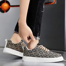 Giày vải thoáng khí cổ thấp cho nam, buộc dây, đơn giản và thoải mái, đa năng, phong cách, chống trượt - màu đen - Xem 4