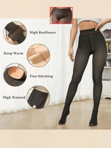 1pc Women's 200g Thermal Black Thermal Lined Tights/Pantyhose,Warm Tights,Thickened Fleece Stockings,Translucent,High Elastic,Sexy Slim Fit Leggings,Soft And Smooth,Fashionable Leg Slimming,Suitable For Fashionista Girl,Young Lady,Teenager,-10~10°C,Autumn/Winter Tights,Party,Disco,Various Holidays, Sports, Leisure, Business And Other Daily Wear.