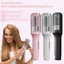 Rechargeable Multifunctional Hair Trimmer - Portable Double-Sided Blades, Leaves Hair Smooth & Healthy - Easily Removes Split Ends & Damaged Hair - 500mAh Lithium Battery, ABS Body - Multiple Color Options, Easy To Clean Work Area