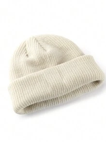 Cappello senza visiera in maglia monocromatico (unisex), cappello lavorato a maglia per la protezione delle orecchie, personalizzabile con logo, adatto per l'autunno e l'inverno