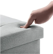 Large Seater Folding Storage Ottoman Pouffe Bench Seat Blanket Toy Chest Box UK Back To School Dormitory Storage - Grey - View 4
