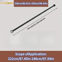 VANLONPRO Stainless Steel No-Drill Connection Type Curtain Rod, Extendable Rod, Curtain Rings, Cabinet Hanging Rod, DIY Adjustable Size Clothesline, Balcony Curtain Rod, Bedroom Curtain Rod, Bathroom Extendable Towel Rack Home Bathroom Decor Fall Decor Bathroom Accessories Back To School