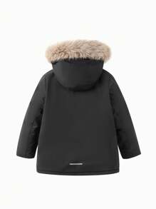 Balabala Cold-Resistant And Waterproof Outdoor Down Jacket With Fur Collar, Winter 2024 Collection - Black - View 5