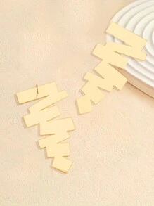1 Pair Asymmetrical Versatile Earrings - Yellow Gold - View 3