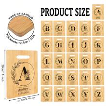 Tábua de Corte de Bambu Personalizada - 26 Opções de Padrão de Letra, Perfeita para Feriados, Aniversários, Aniversários e Mais - Presente Decorativo de Cozinha Elegante e Durável