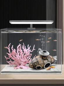1pc Underwater Submarine Wreckage Hideout Aquarium Decor Ornament Suitable For Fish Tank, All Season
