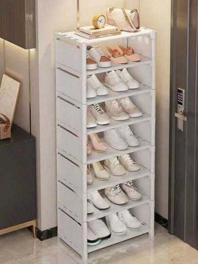 1pc Simple Shoe Rack For Home Entrance, Multi-Tier Dust-Proof Shoe Storage Cabinet, Space-Saving For Apartment/Rental House