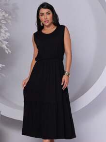Women's Casual Fleece Dress, Fresh For This Summer - màu đen - Xem 1