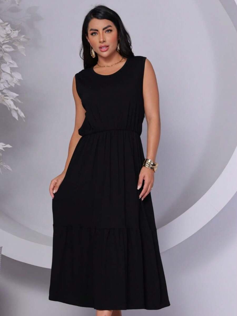Women's Casual Fleece Dress, Fresh For This Summer - màu đen - Xem 1