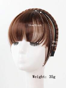Women's Synthetic Straight Hair Bangs With Braided Headband, Fashion Hairpiece Extension, Universal Fit For All - Basic Style Hair Accessory - Multicolor - View 5