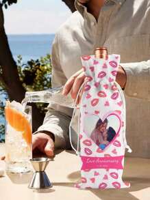 1 Stück/5 Stück/8 Stück Individuelle Lein-Optik Weinbeutel Geschenktüte, personalisierter Weinflaschen Bezug, wiederverwendbarer Weihnachts Weinflaschen Überzug, geeignet für Weihnachten, Hochzeit, Geburtstag, Feiertagsparty, Einweihungsfeier, Aufbewahrung