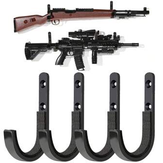 2 / 4 / 8 piezas Soporte para rifle, Ganchos para armas de pared, Adecuado para cualquier rifle, escopeta, arco con almohadilla y acero pesado, Soporte de pared, Clavos, Estante flotante, Organizador, Navidad, Decoraciones navideñas, Ganchos, Perchero de puerta, Dormitorio, Perchero de pared, Gancho de pared, Portallaves, Portallaves de pared, Perchero de llaves