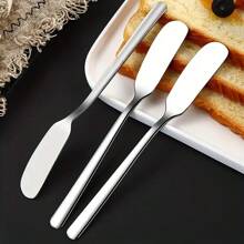 1/2 Pcs Stainless Steel Butter Knives, Cheese Grater, Jar Scraper, Metal Can Scraper, Household Pot Scraper, Butter Scraper, Kitchen Butter Knife, Multipurpose Cream Scraper, Kitchen Small Tools, Kitchen Supplies - Silver - View 1