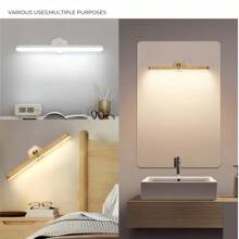 1pc Makeup Mirror Light Rechargeable Magnetic Rotating Vanity Light, Reading Lamp, Cabinet Light