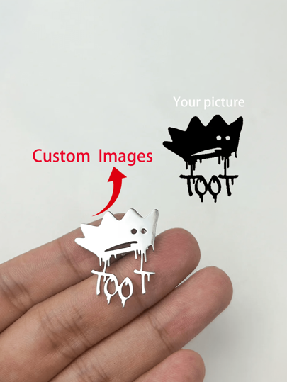 1 Stück individuell gestaltete Broschen für Frauen, Punk, personalisiert, handgezeichnete Graffiti Broschen aus Edelstahl, Schmuckzubehör, Feiertagsgeschenke