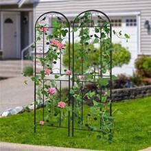 2Pcs X-Tall Strong Garden Metal Vine Trellises Outdoor Climbing Plants Support - Black - View 1