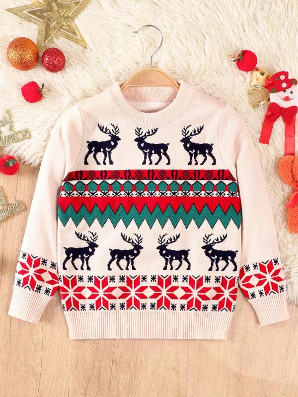 Maglione a collo alto da ragazzo nuovo per l'autunno inverno 2024, maglia a maglia superiore per le vacanze di Natale per bambini