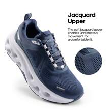 Men's Comfortable & Breathable Walking Running Tennis Shoes Nighttime Visibility MovePropel Athletic Gym Workout Jogging Cross Training Fashion Sneakers - 藏蓝色 - 查看 2