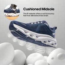 Men's Comfortable & Breathable Walking Running Tennis Shoes Nighttime Visibility MovePropel Athletic Gym Workout Jogging Cross Training Fashion Sneakers - 藏蓝色 - 查看 8
