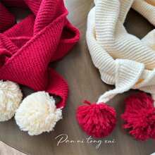 Kids Winter Warm Knit Scarves Bubbles Decorated Scarf Neck Warmer For Snowboarding, Outdoor Activity