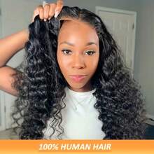 Glueless Wigs Human Hair Pre Plucked Pre Cut For Beginners 13x4 HD Lace Closure Wigs Human Hair Deep Wave Lace Front Wigs 150% Density - Natural & Black - View 3