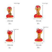 1 件/4 件创意中国新年蛇树脂雕像家居装饰、汽车仪表盘装饰、蛋糕烘焙装饰 - 彩色 - 查看 8