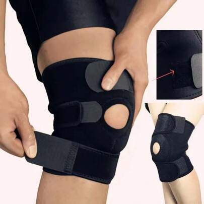1 pieza Rodillera de soporte de fitness con correa de patela, vendaje elástico, cinta deportiva, protector de rodilla para rodillera deportiva, accesorios de gimnasio para fútbol, deportes y gimnasio