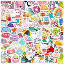 100 miếng dán Preppy, miếng dán mùa hè cho bình nước bé gái, phụ kiện máy tính xách tay chống nước, miếng dán dễ thương cho điện thoại, cốc đựng bình nước, miếng dán chủ đề mùa hè cho thanh thiếu niên - Trộn màu sắc - Xem 10