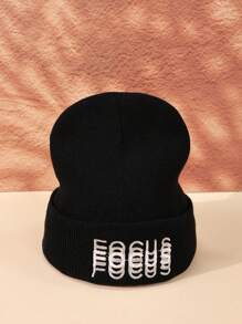 1pc NY Letter Embroidery Beanie Unisex Winter Hats Daily Slouchy Beanies Skull Cap Outdoor Knit Hats For Men Women