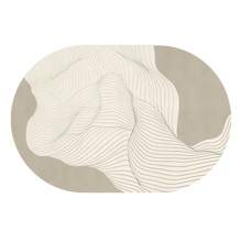 Mantel individual de estilo Wabi-Sabi ovalado, a prueba de agua y aceite, resistente al calor, para el hogar