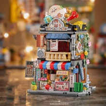 Street View Mini Building Blocks Toys, Chinese Hippest Dish Store Model Set LEMON Tea Shop River Snails Rice Noodle Shop, Home Decor Gift For Kids And Adult, 700+Pcs,Loz Girls,Kids Pipe Building Toys,Microscope - Model - View 1