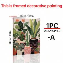 1pc Boho Boho Antique Vase, House Plant Mural, Wall Canvas Art, Home Poster, Framed Art Gift,Wall Art Gifts Birthday Graduation - Multicolor - View 14