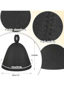 3 件套桑拿帽、桑拿蒸发器帽、桑拿羊毛帽、男女皆宜的 Banya 帽、时尚简约风格灰色加厚吸水干发帽、毛毡桑拿浴帽、水疗浴室桑拿毡帽 - A - 查看 2