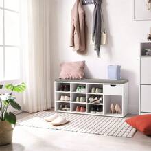 Banco De Almacenamiento De Zapatos Con Cajones 104*30*48cm - Blanco - Ver 4