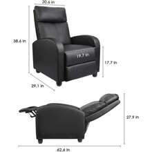 Recliner Chair Modern PU Leather Reclining Chair Ergonomic Adjustable Recliner For Living Room Home Theater Seating Single Sofa