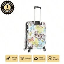 Design francez de marcă europeană Material POLICARBONAT de 20 de inci, imprimare completă, extensibilă, de capacitate mare, silențioasă, cu blocare sigură, impermeabilă și rezistentă la zgârieturi, esențială pentru călătorii, obligatorie pentru vacanță, elegantă și la modă, ușoară și confortabilă, cadou special pentru călătorii de familie, articol de top pentru primăvară/vară, în culori strălucitoare, potrivită pentru bărbați și bagaje de mașină.