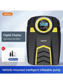 SUITU Máy bơm lốp, Đen 12V 120W, Máy nén khí ô tô di động, Bơm lốp điện, Bơm lốp ô tô nhiều chế độ bơm hơi, Tự động bơm hơi-Dừng, Thích hợp cho / Ô tô/ Xe máy/ Thảm bơm hơi/ Phao bơi - màu đen - Xem 10