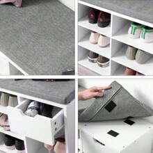 Banco De Almacenamiento De Zapatos Con Cajones 104*30*48cm - Blanco - Ver 6