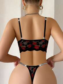 1set Women Lip Heart Lace Bow Sexy Lingerie Set With Bra And Panty Two Pieces Set Women 2 Pieces Set