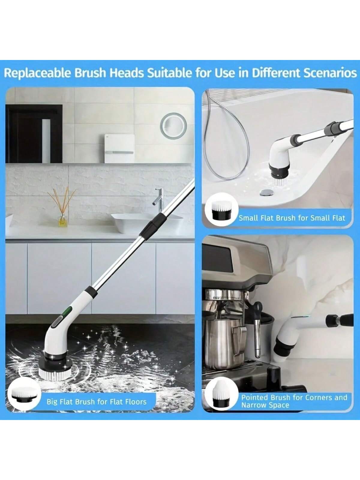 مجموعة منظف كهربائي دوّار للأرضيات – فرشاة كهربائي...