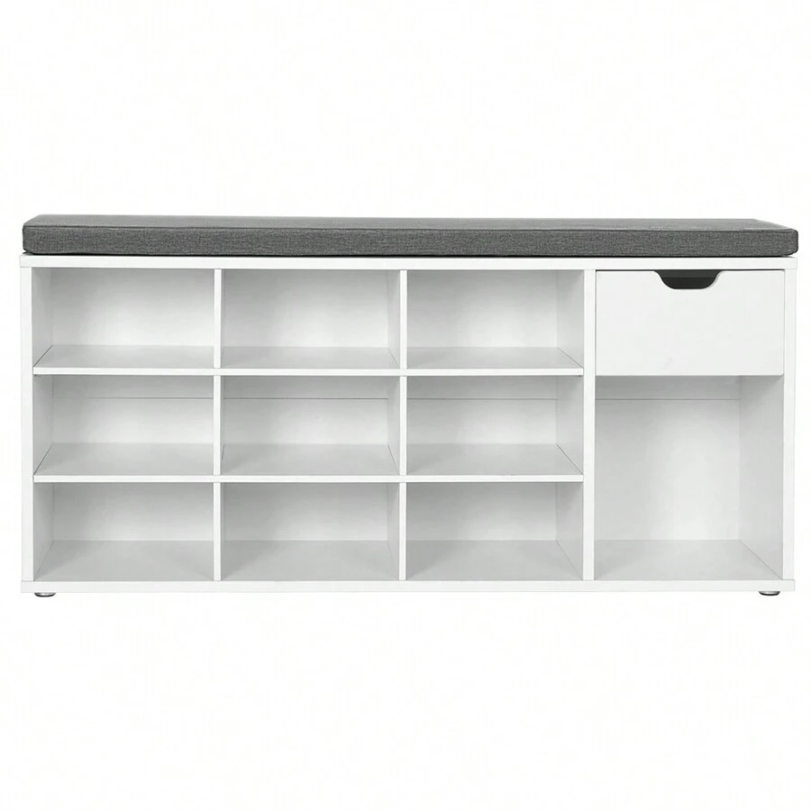 Banco De Almacenamiento De Zapatos Con Cajones 104*30*48cm - Blanco - Ver 1