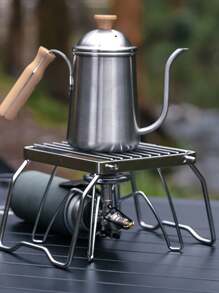 1 件迷你不锈钢炉架，可调节高度炉头支架，便携式户外露营烹饪烤架