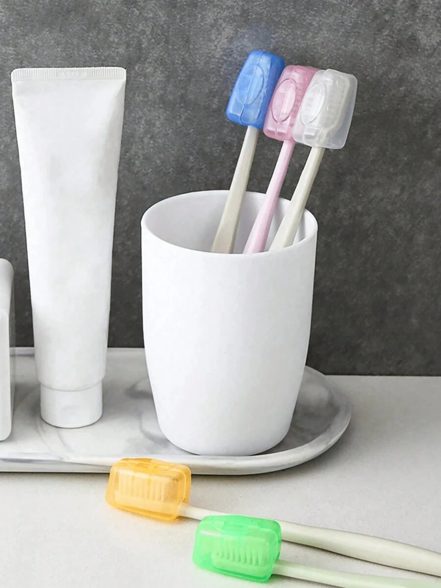 12/8/4/1pc Portable Toothbrush Holder - Keeps Your Toothbrush Clean And Convenient For Travel! Toothbrush Holder, Toothbrush Cap, Toothbrush Protector, Travel Accessories, Back To School - Multicolor - View 1
