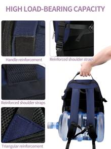 旅行露营背包、防水商务电脑背包、户外运动徒步背包、实用背包 - 寶藍色 - 查看 8